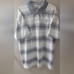 AHEAD Extreme Men's Polo Shirt in Gray and White Stripes